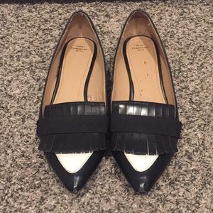Zara Trafaluc oxford loafer black and white flats